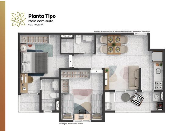Apartamento 56m² 2
