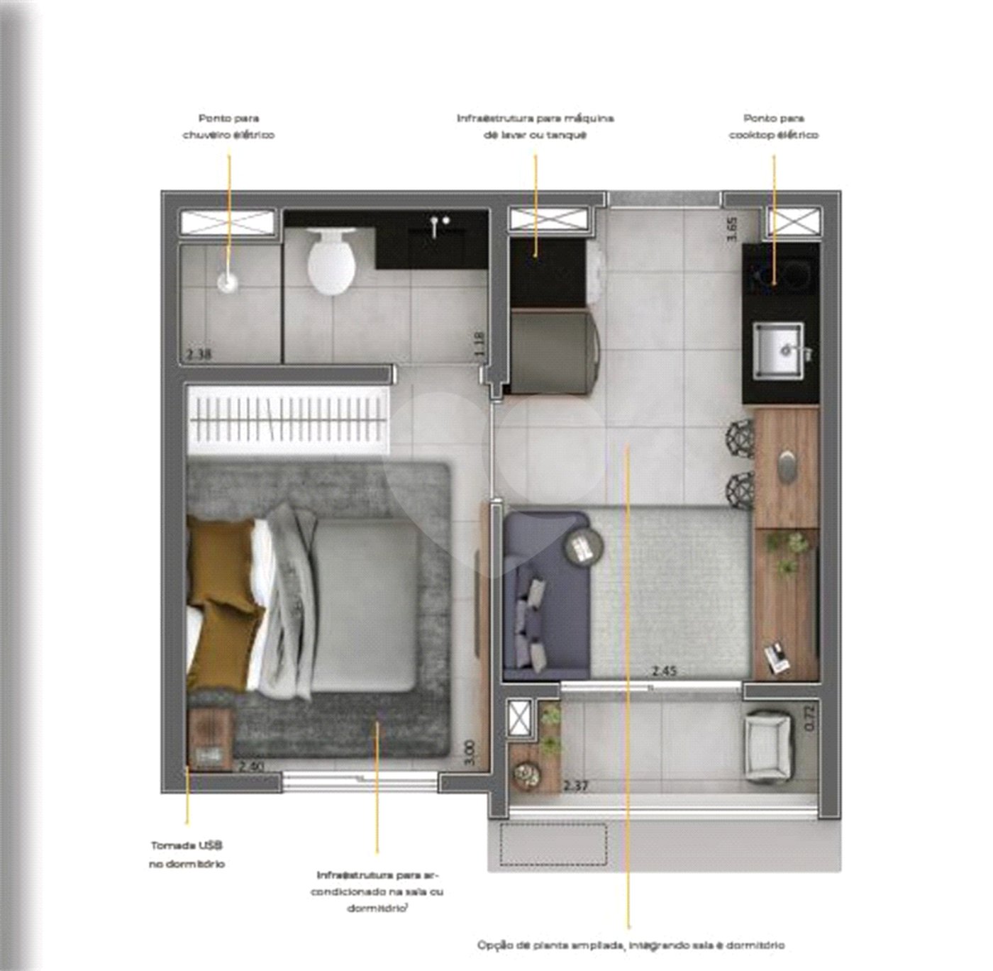 Apartamento à venda com 1 quarto em Pinheiros, São Paulo, SP