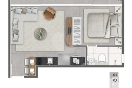 Apartamento para alugar com 1 quarto em Santana, São Paulo, SP