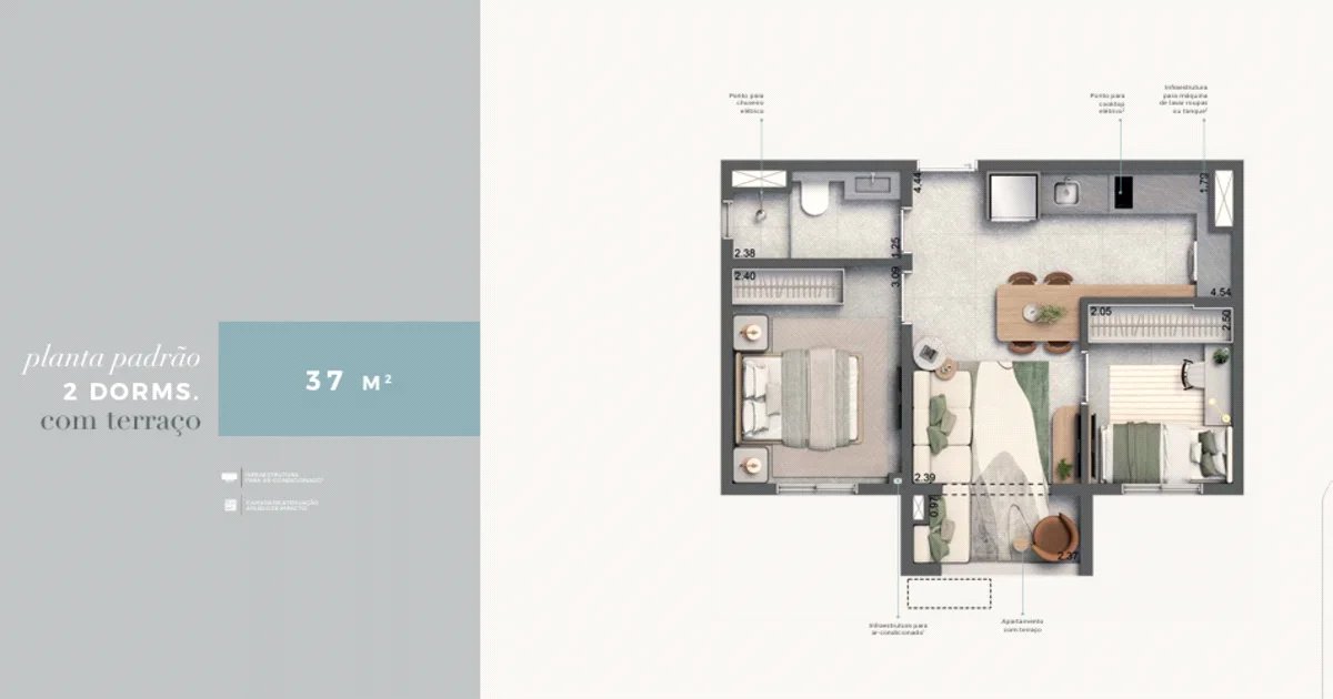 Apartamento à venda com 2 quartos em Pinheiros, São Paulo, SP