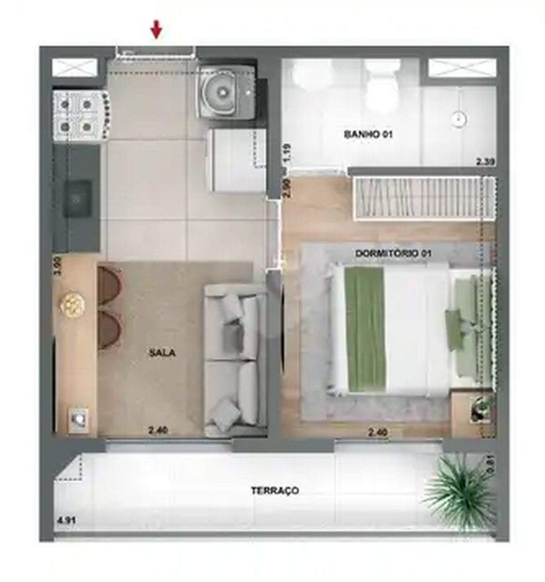 Apartamento 27m²
