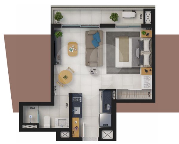 Apartamento 43m² 1