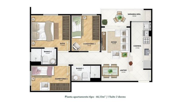 Apartamento 66m² 1