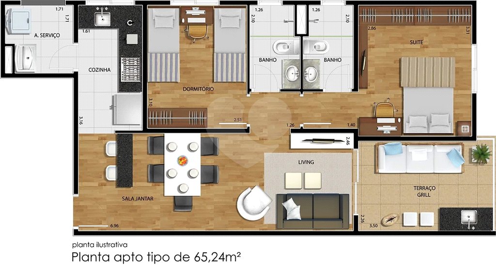 Apartamento à venda com 2 quartos, sendo 1 suíte, em Vila Galvão, Guarulhos, SP