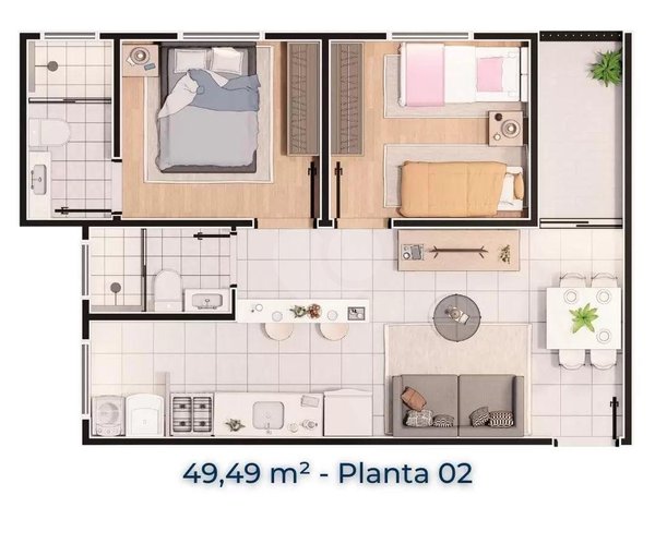Apartamento 49m² 2