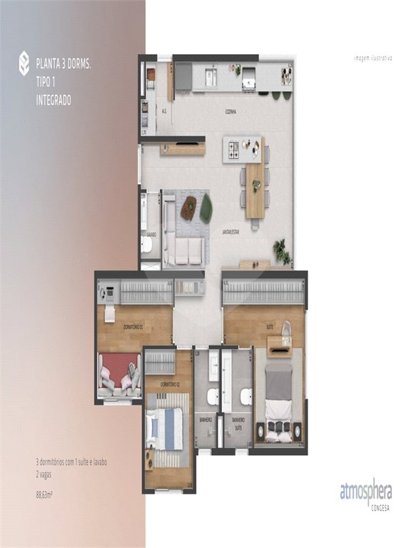 Apartamento à venda com 3 suítes no Centro, Indaiatuba, SP