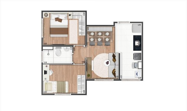 Apartamento 40m² 2