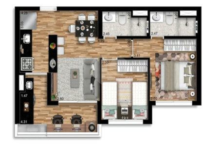 Apartamento à venda ou para alugar com 1 suíte em Vila Andrade, São Paulo, SP