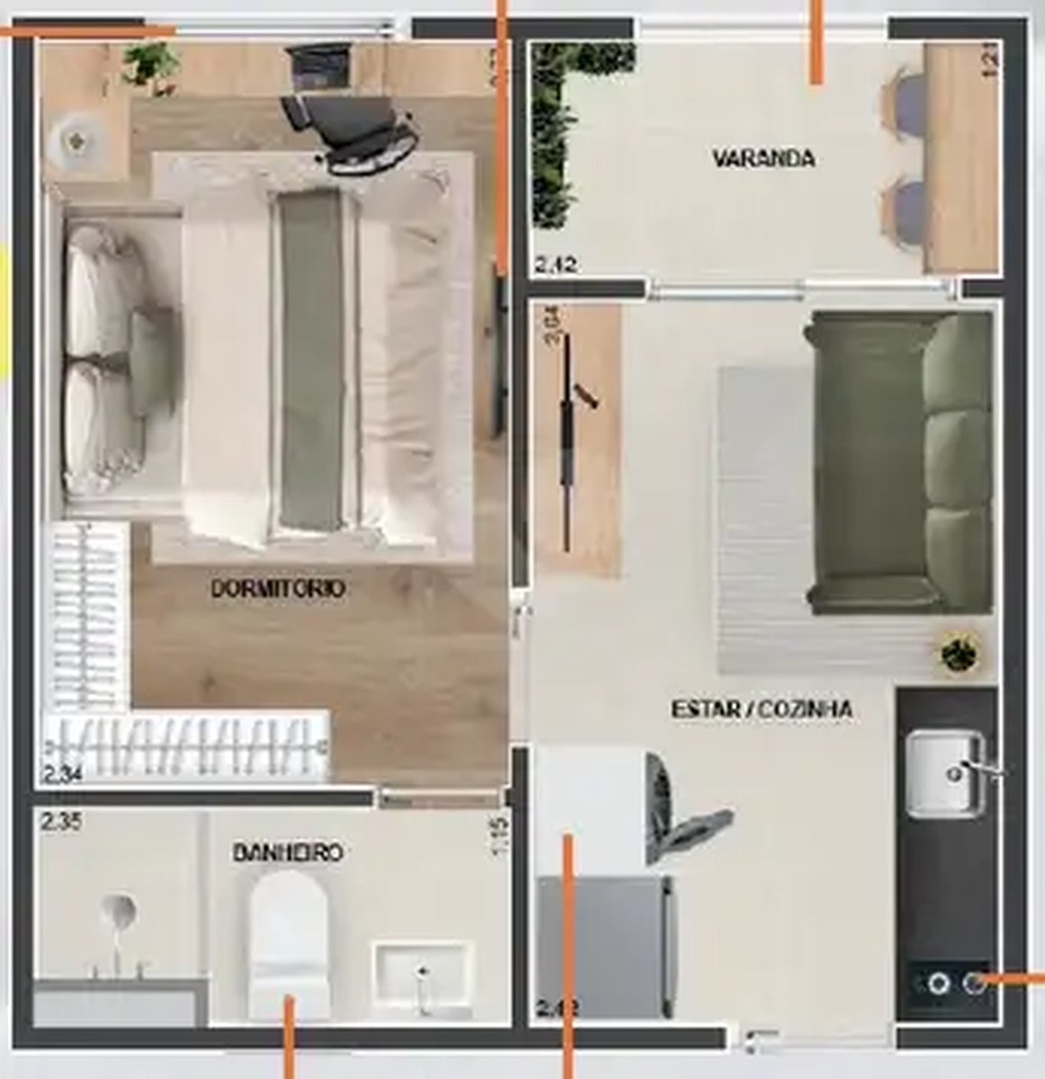 Apartamento 26m²