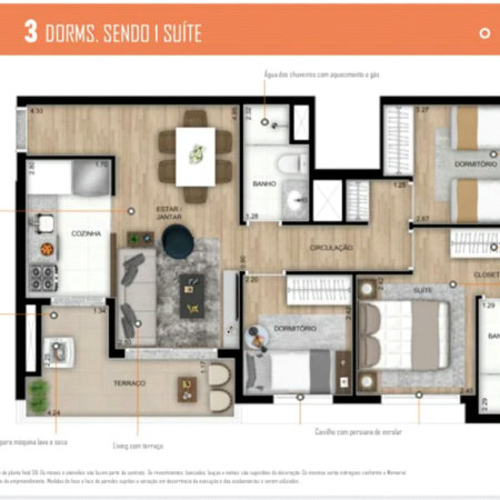 Apartamento à venda com 3 quartos, sendo 1 suíte, em Vila Anastácio, São Paulo, SP