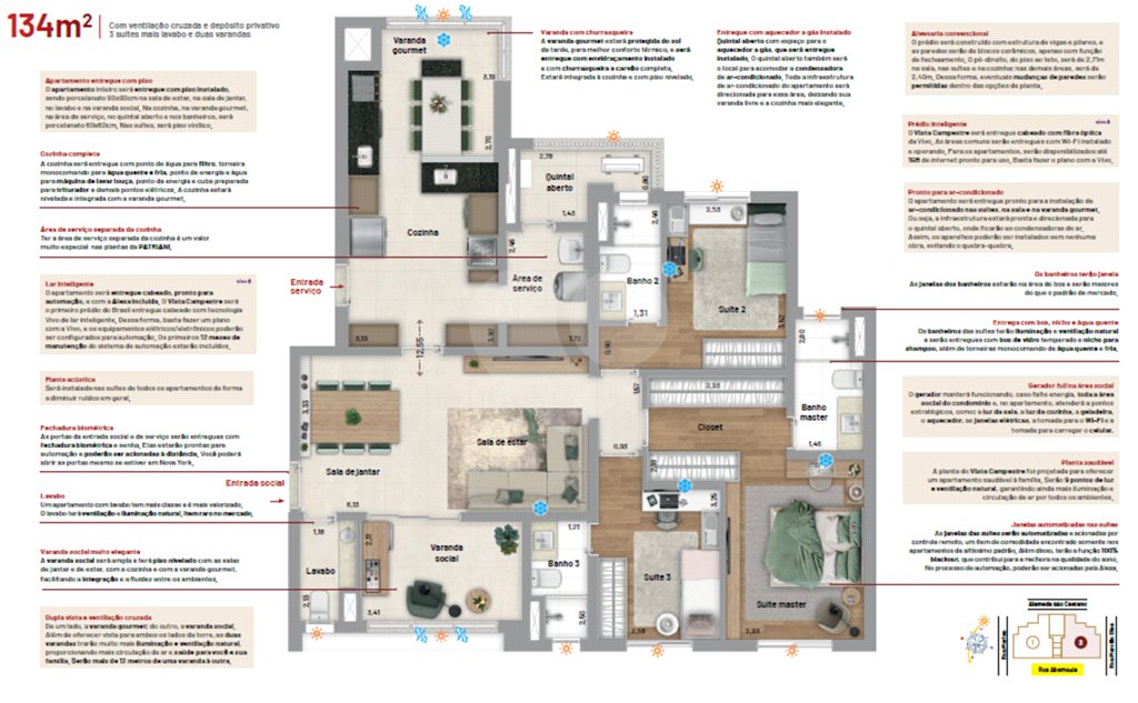 Apartamento à venda com 3 suítes em Santa Maria, Santo André, SP