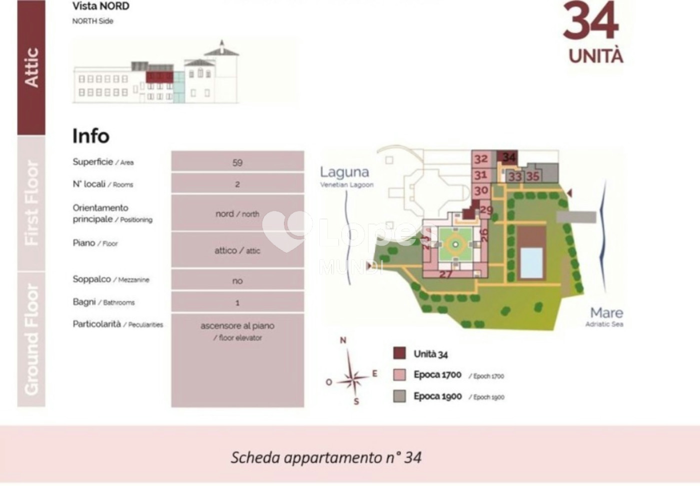 Apartamento com 1 quarto à venda em Pellestrina, Veneza, Itália – Venetia Domus