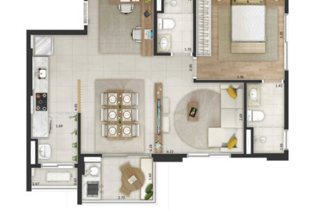 Apartamento à venda com 2 quartos, sendo 1 suíte, no Centro, Sorocaba, SP