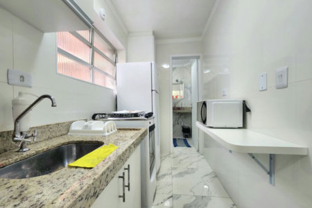 Apartamento mobiliado próximo da praia com 1 dormitório à venda, 32 m² por R$ 390.000 - Embaré - Santos/SP