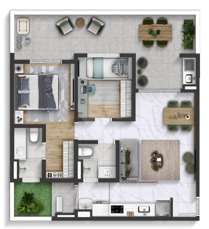 Apartamento à venda com 2 quartos, sendo 1 suíte, em Vila Espírito Santo, Sorocaba, SP