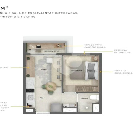 Apartamento à venda com 1 quarto em Pinheiros, São Paulo, SP
