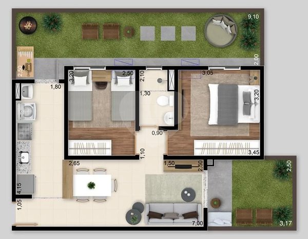 Planta Apartamento 79m²