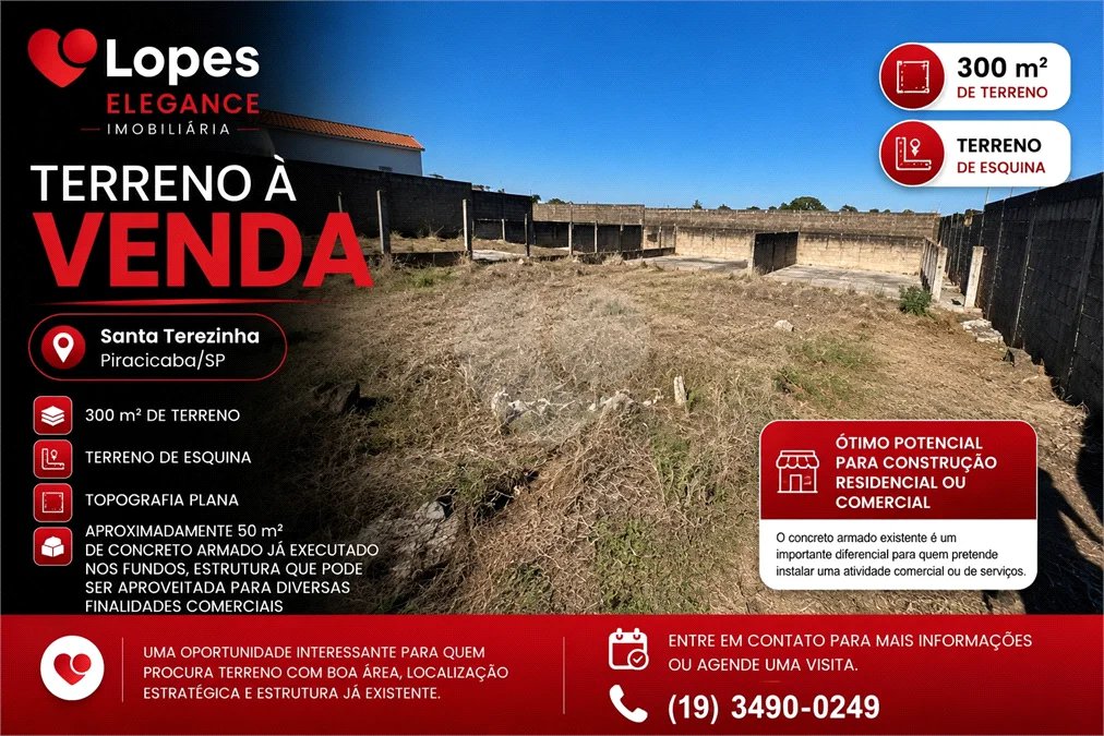 TERRENO À VENDA | SANTA TEREZINHA | PIRACICABA/SP