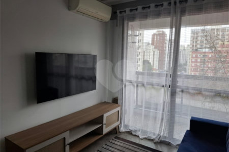 Apartamento moderno e mobiliado, 1 dormitório 1 banheiro, sala de star com varanda, cozinha americana, na Vila Olímpia.