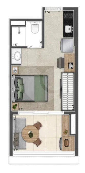 26,10 m² em Perdizes | Studio moderno próximo à PUC-SP