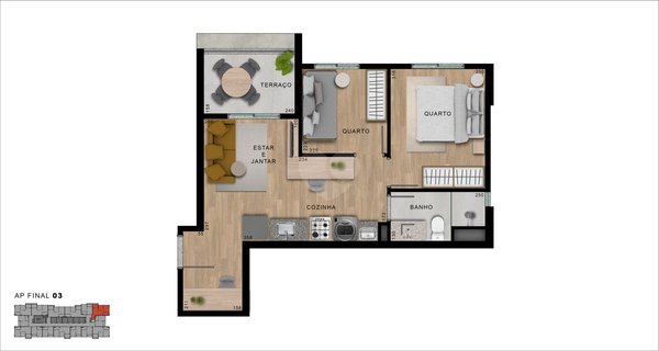 Planta Apartamento 41m²