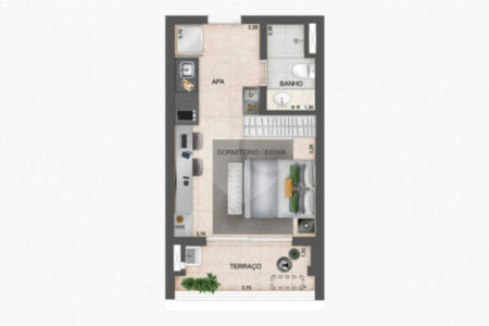 STUDIO NA VILA CLEMENTINO 32 m