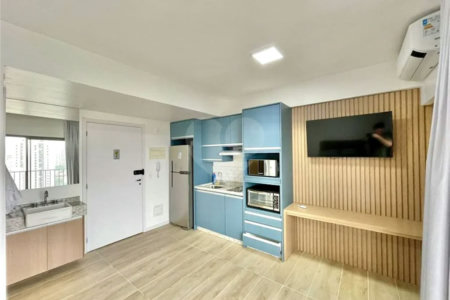 CAMPO BELO Studio VENDA em Congonhas - 100% MOBILIADO e EQIPADO, c/ lazer e serviços - De frente p/ Aeroporto - ideal p/ INVESTIDORES!