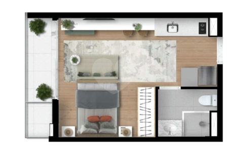 Studio à venda com 1 quarto em Moema, São Paulo, SP