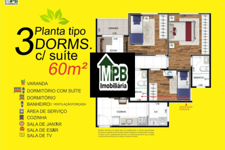 Apartamento à venda com 3 quartos em Caguassu, Sorocaba, SP