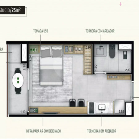 Apartamento à venda com 1 quarto em Pinheiros, São Paulo, SP