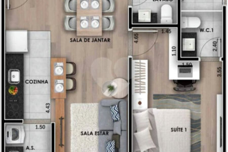 Apartamento à venda com 1 suíte em Alvinópolis, Atibaia, SP