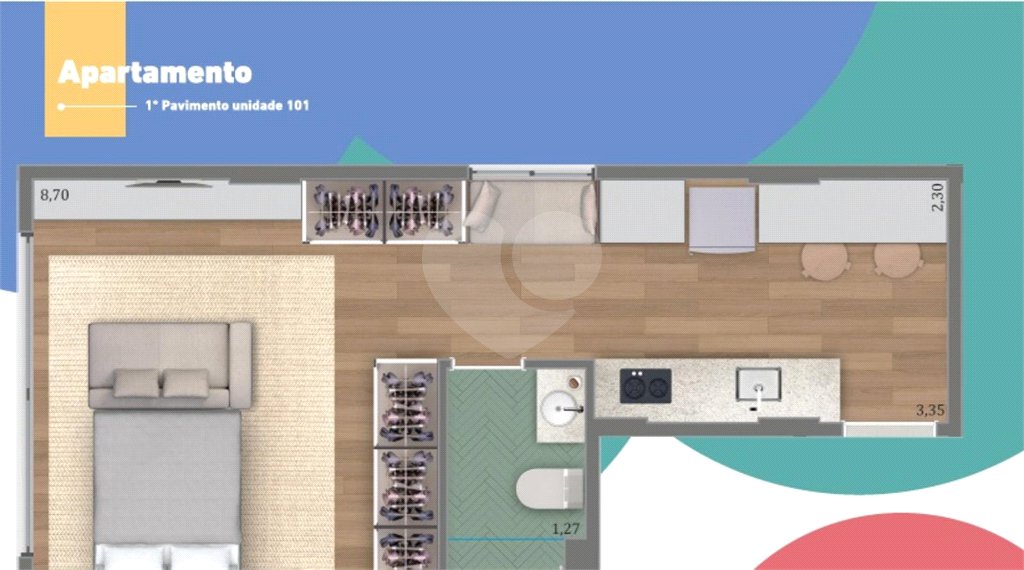 Apartamento à venda com 1 quarto em Pinheiros, São Paulo, SP