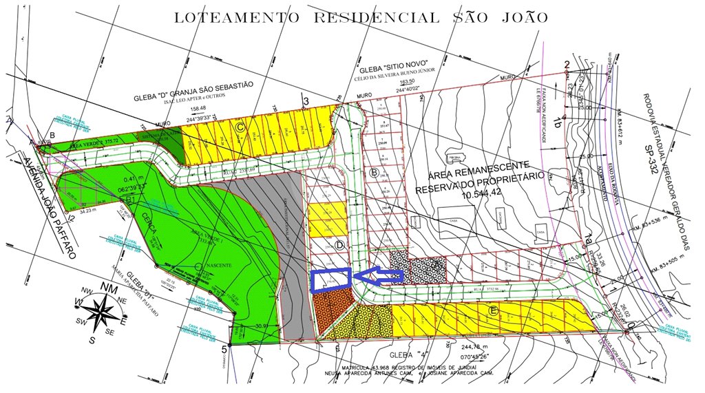 Terreno à venda no condomínio Residencial São João, Vinhedo - SP