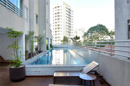 Apartamento à venda Bela Vista, 38m², andar alto, 1 dormitório, 1 vaga, lazer, porteira fechada