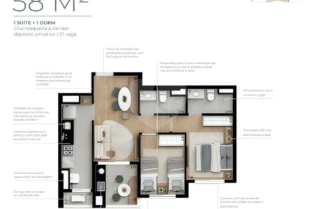 Apartamento à venda com 2 quartos, sendo 1 suíte, em Vila Yara, Osasco, SP