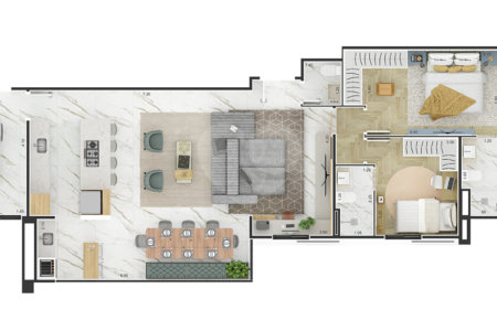 Apartamento à venda com 3 quartos, sendo 1 suíte, em Condomínio Residencial e Comercial Fazenda Santa Petronilla, Bragança Paulista, SP