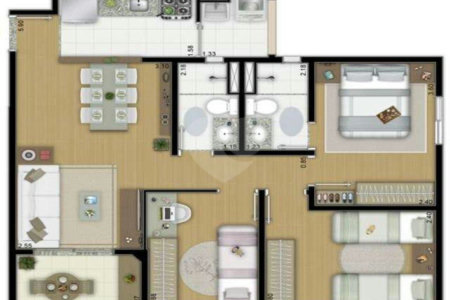 Apartamento à venda com 3 quartos, sendo 1 suíte,  em Jardim Caboré, São Paulo, SP