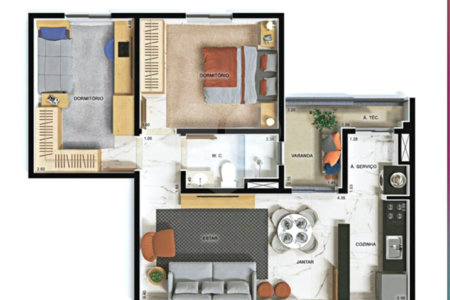 Apartamento à venda com 2 quartos em Jardim do Lago, Jundiaí, SP