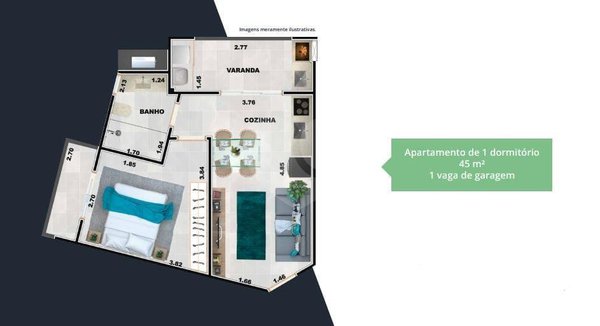 Apartamento 45m² 2
