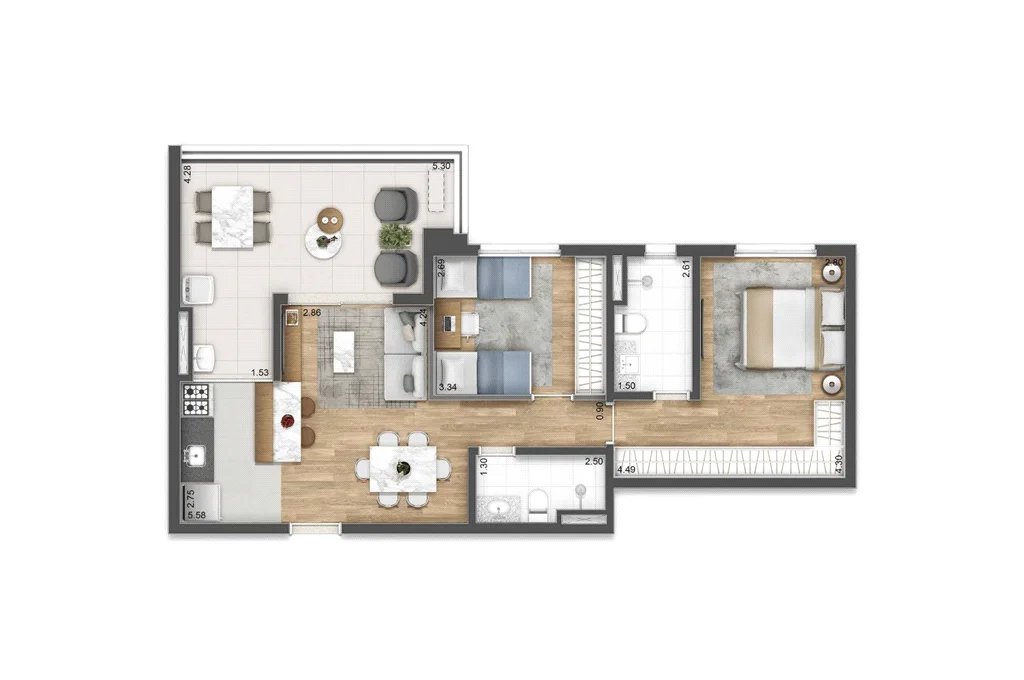 Apartamento à venda com 2 quartos, sendo 1 suíte,  em Vila Romana, São Paulo, SP
