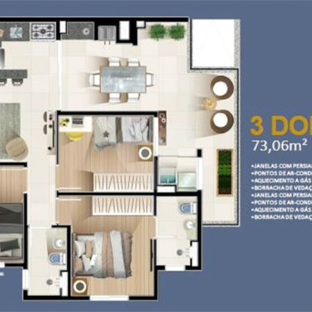 Apartamento à venda com 3 quartos, sendo 1 suíte,  em Jardim Oswaldo Cruz, São José dos Campos, SP