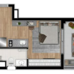 Apartamento à venda com 1 quarto em Brooklin Paulista, São Paulo, SP