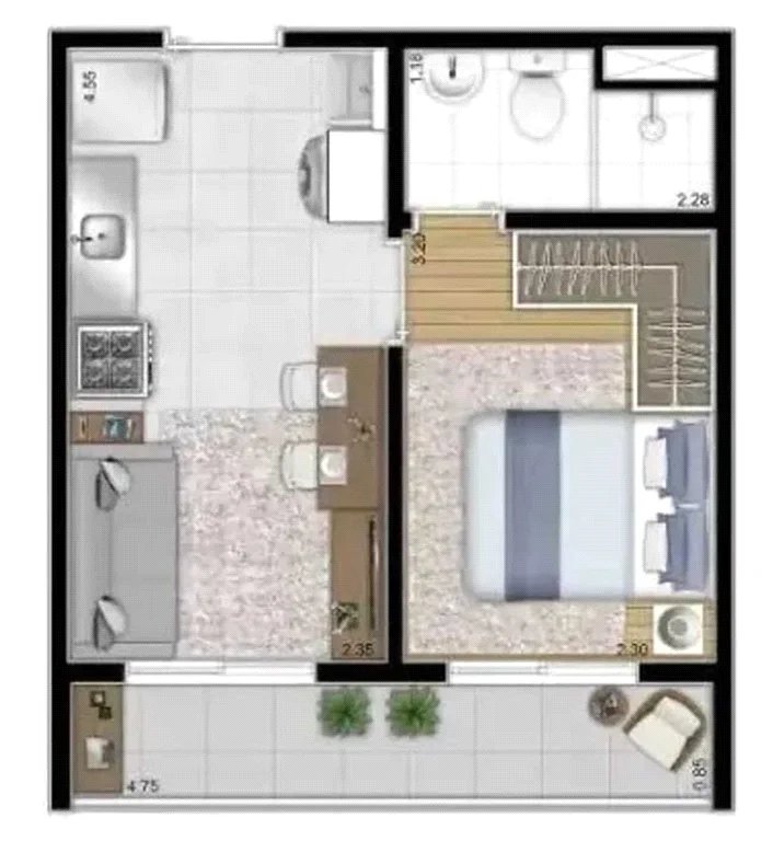 Apartamento à venda com 1 quarto em Água Branca, São Paulo, SP