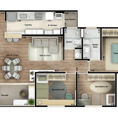 Apartamento à venda com 3 quartos, sendo 1 suíte, em Jardim do Paço, Sorocaba, SP