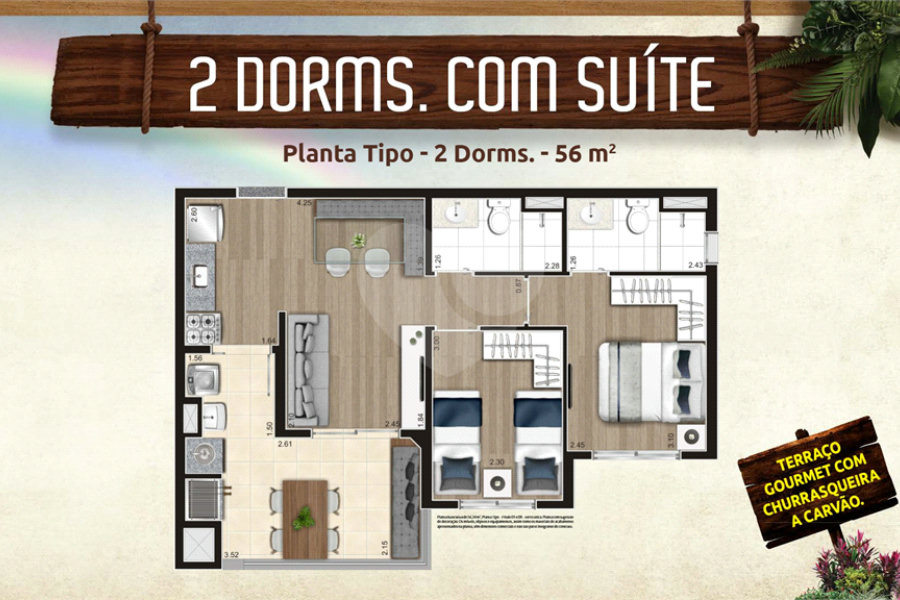 Apartamento à venda com 2 quartos, sendo 1 suíte, em Vila Maria, São Paulo, SP