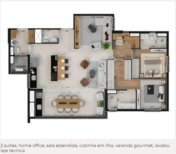 Planta Apartamento 116m²