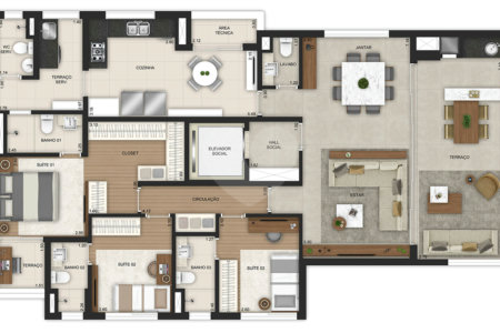 Apartamento à venda com 3 suítes em Brooklin Paulista, São Paulo, SP