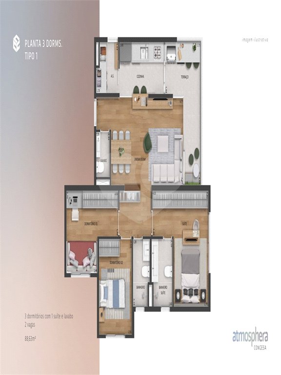 Apartamento à venda com 3 suítes no Centro, Indaiatuba, SP