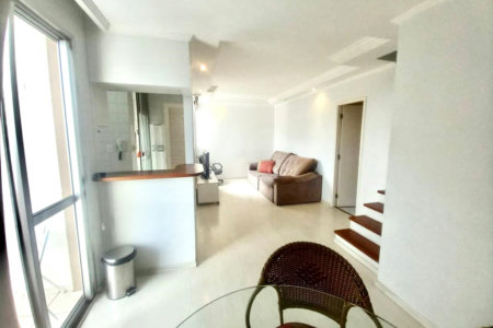 Apartamento duplex mobiliado para alugar em Moema de 74 metros quadrados 2 suítes 2 vagas lazer comp