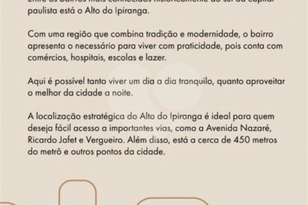 Apartamento para Locação – 31m² | 2 Quartos | Ares Ipiranga – Vila Dom Pedro I